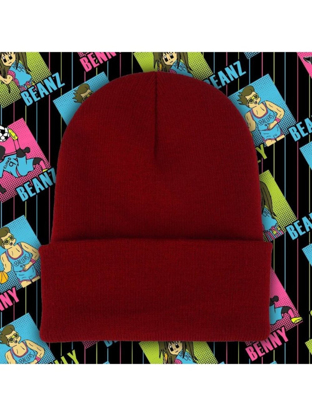 NWOT Dark Red Essential Classic Beanie Unisex